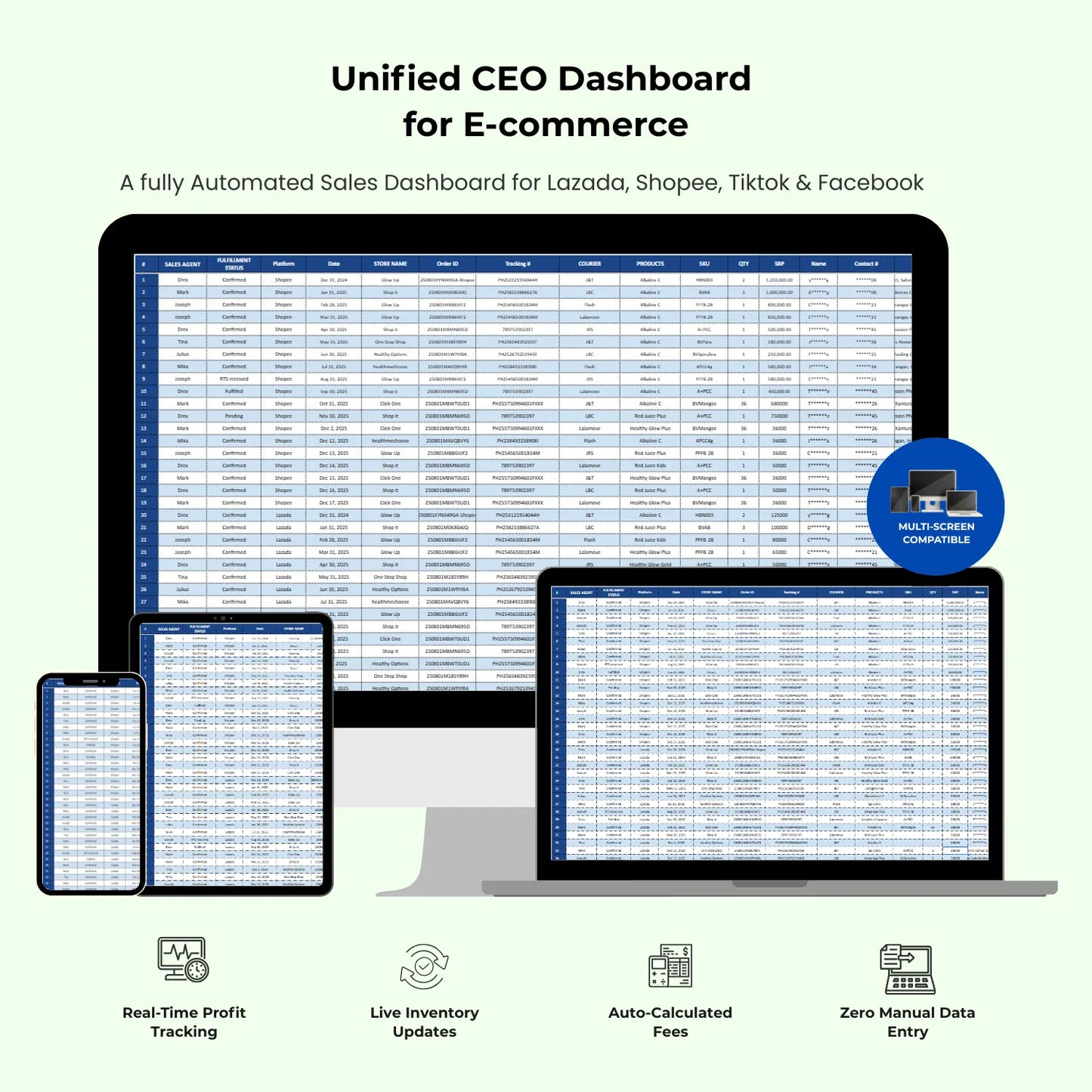 CEO Dashboard: Ecommerce Business Performance Dashboard