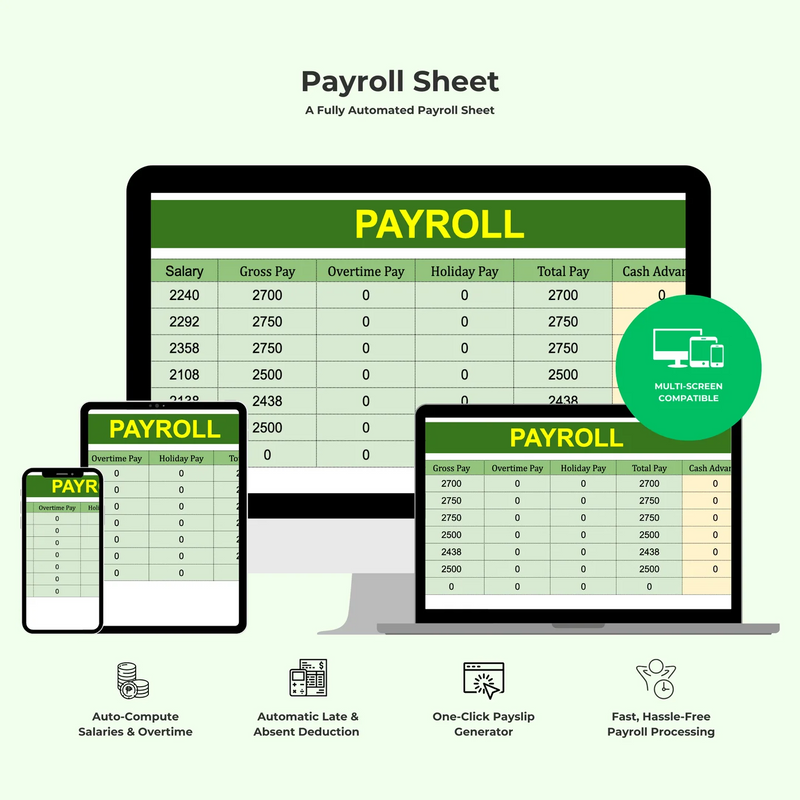 eFiles Payroll Pro Calculator – All-in-One Auto Payroll Template in Google Sheets for Small & Big Businesses